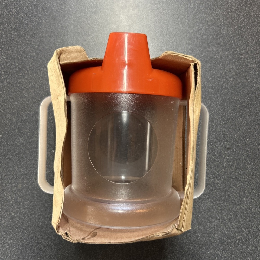 Vintage Ikea Sippy Cup Hungrig‎ Orange 2 Handle Kids Drinkware